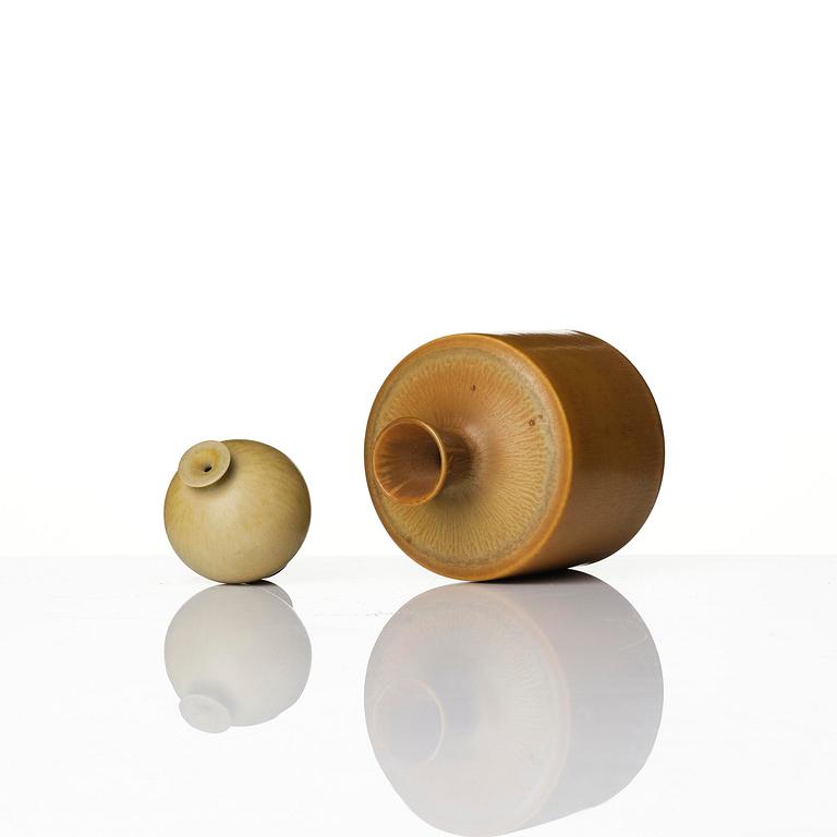 Berndt Friberg, a set of four stoneware vases and two bowls, Gustavsberg Studio 1962-74.