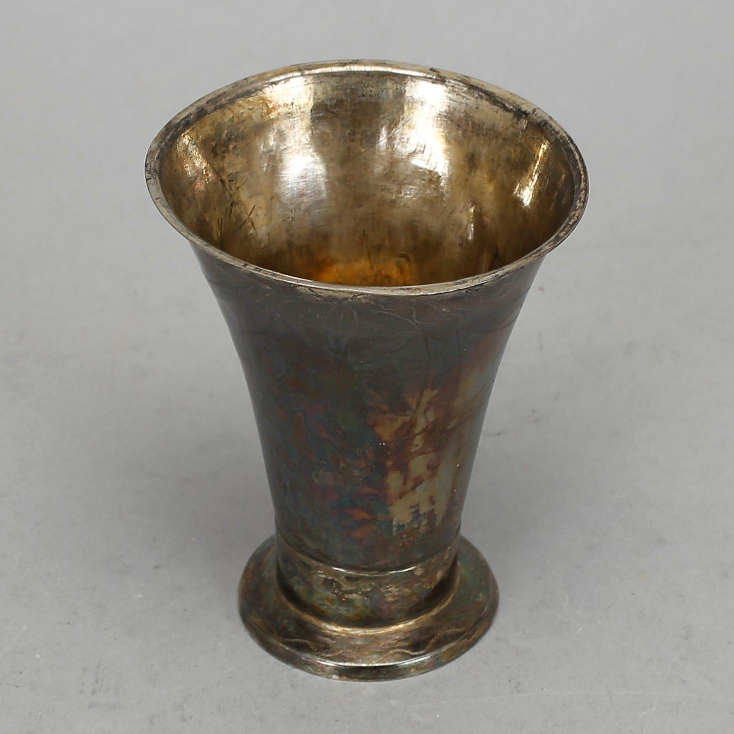 BÄGARE, silver. Carl-Gustaf Westman (Wessman), Sundsvall, 1822. Vikt ca 22 gram.