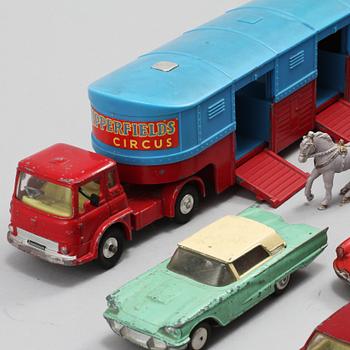 LEKSAKSBILAR, 7 st, metall, Corgi Toys, 1900-talets andra hälft.