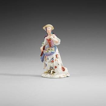 1408. FIGURIN, porslin. Meissen, omkring 1755.