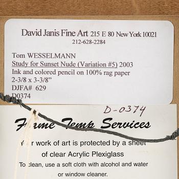 Tom Wesselmann, "Study for Sunset Nude (Variation #5)".