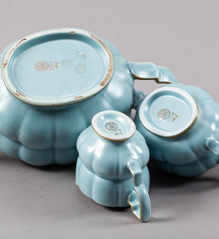 SERVISDELAR, 3 delar, flintgods, "Grand", Arthur Percy, Gefle.