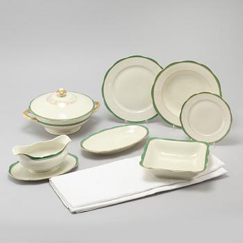 A table cloth and a porcelain tableware set of 62 pcs, "Prinzess" by KPM, Germany, around mid 20th century.