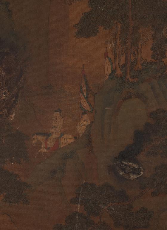 A large painting by un unkown artist, presumably late Qing dynasty after an old master.