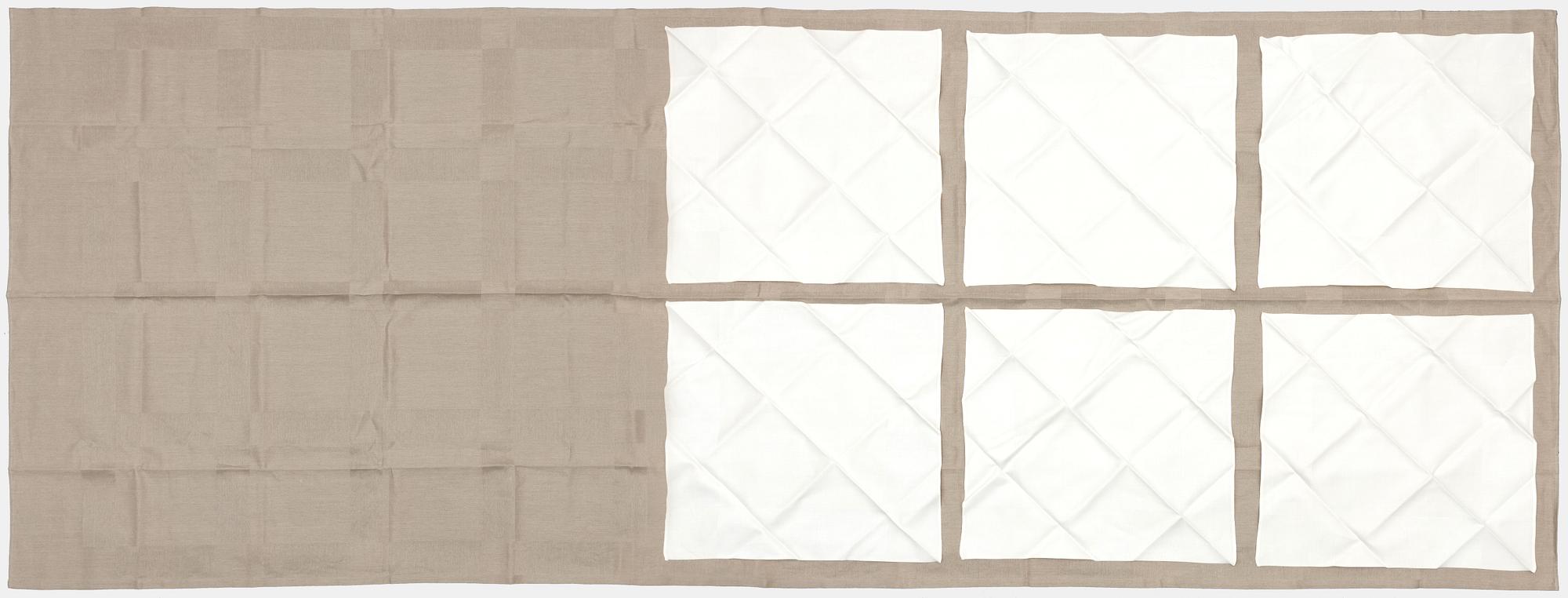 Ingrid Dessau, a linen damask tablecloth and six napkins, 'Nobel', Klässbols Linneväveri.