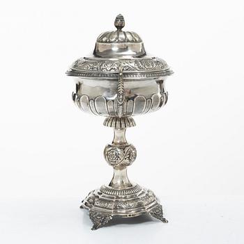 A Swedish silver Empire sugar bowl, mark of Johan Wilhelm Ohlsson, Lidköping (1837–1847).