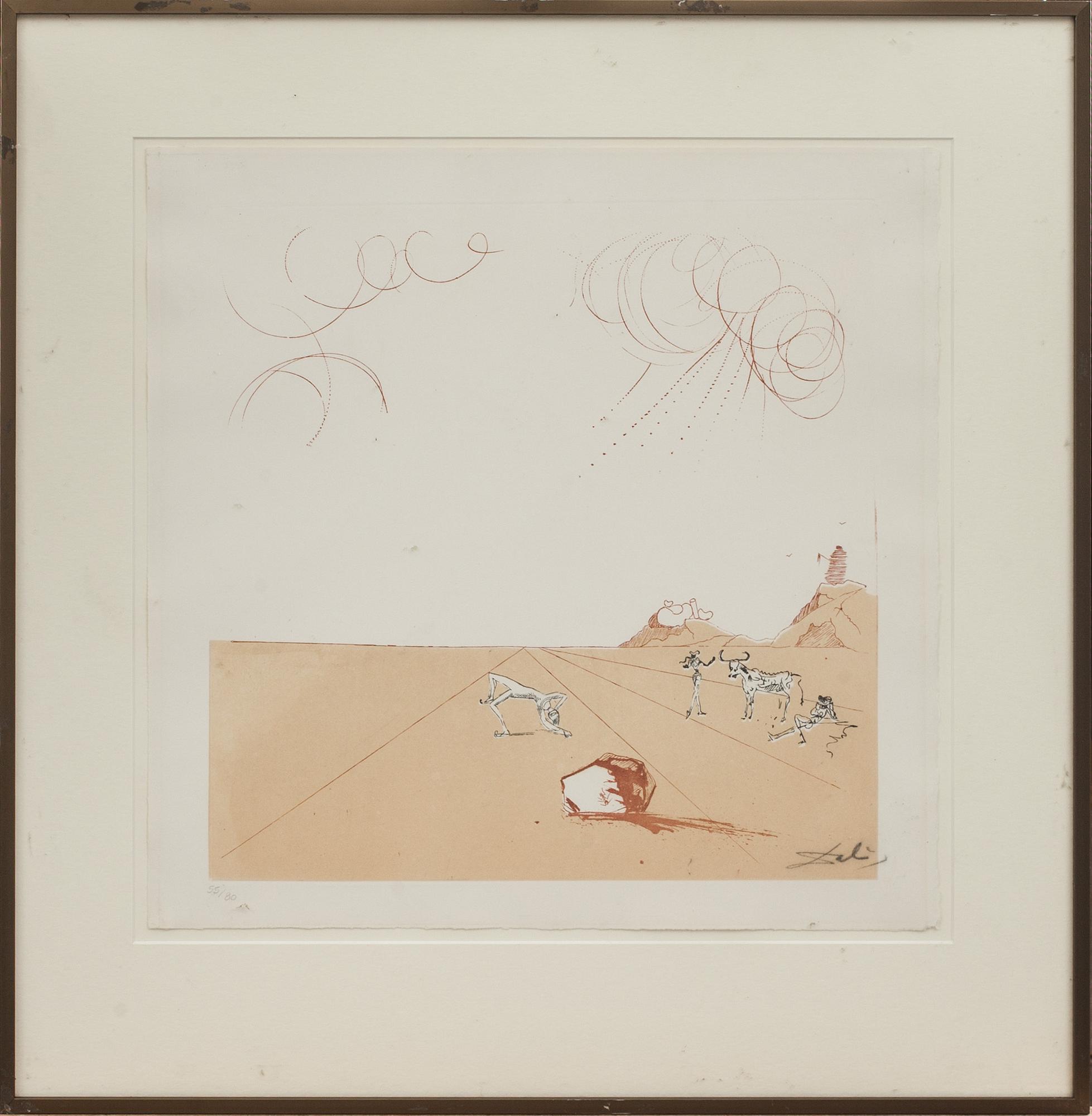 SALVADOR DALÍ, etsning och akvatint, signerad och numrerad 55/80.