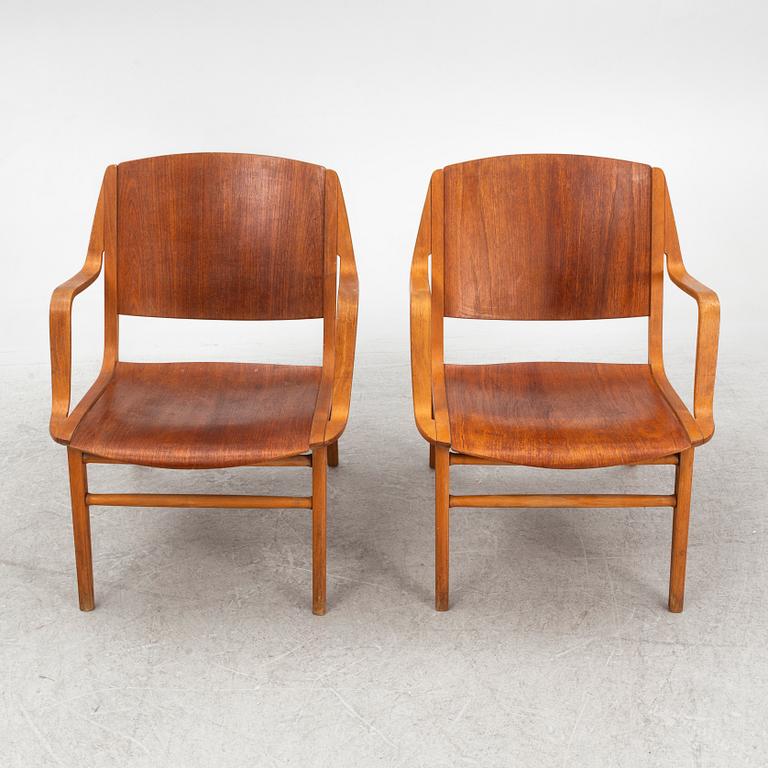 Peter Hvidt & Orla Mølgaard Nielsen, karmstolar, ett par, "Ax Chair", Fritz Hansen, Danmark, 1950-/60-tal.