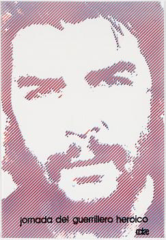 POLITISK AFFISCH, "Jornada del guerrillero heroico", 1960/70-tal. Utgiven av OCLAE.