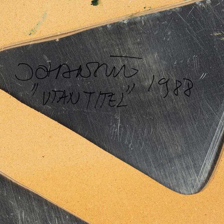 Johan Scott, oil on tin on board, signed Johan Scott and dated 1988 on verso.