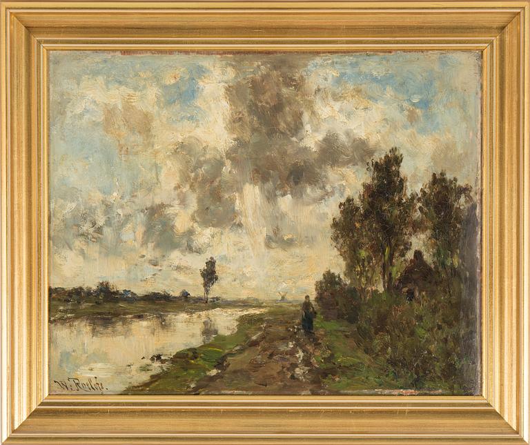 WILLEM ROELOFS, oil on panel, signed W: Roelofs.