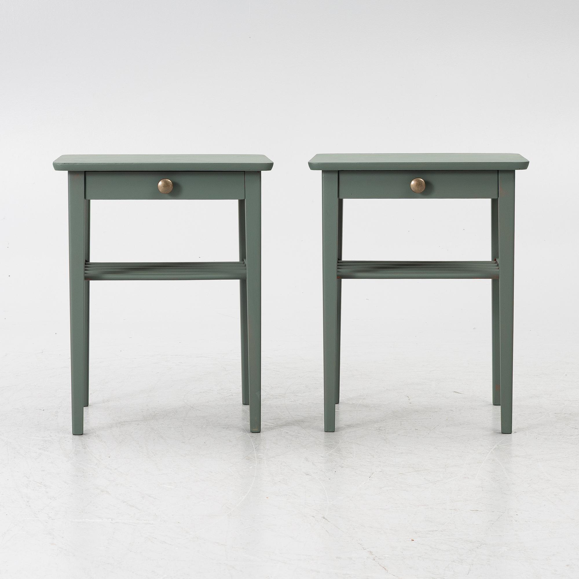Bedside tables, a pair, mid-20th century.