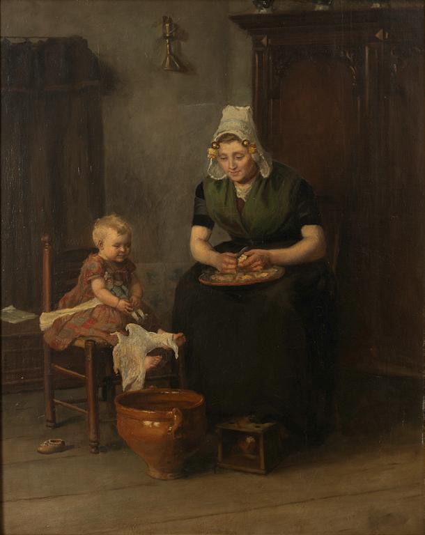 Unknown artist, 19th century, Kitchen chores.