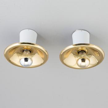 A pair of wall / ceiling lamps, model no 2162, by Josef Frank, Svenskt Tenn, designed the late 1920s.