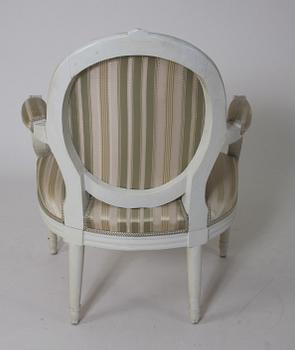 KARMSTOL, gustaviansk stil, 1800/1900-tal.