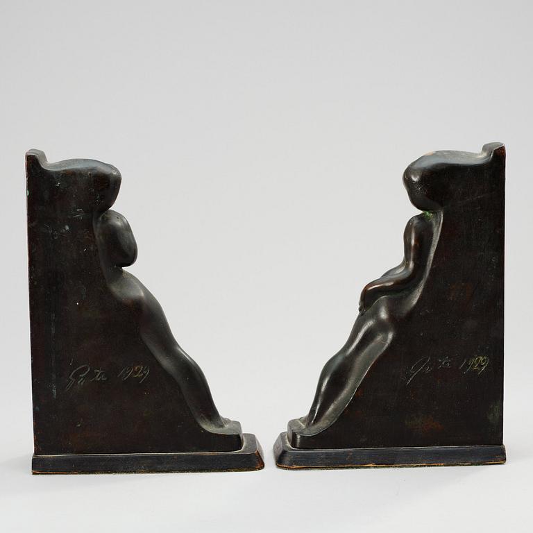 AXEL GUTE, bokstöd, ett par, 1929.