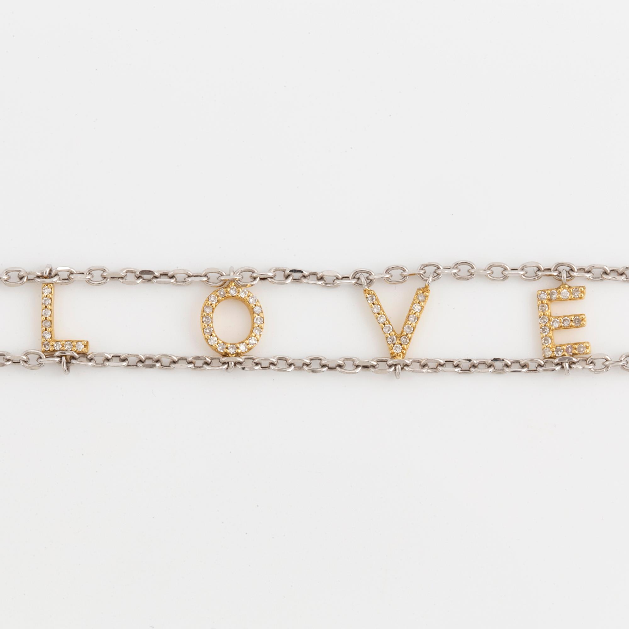 ARMBAND, 'Love' med åttkantslipade diamanter.