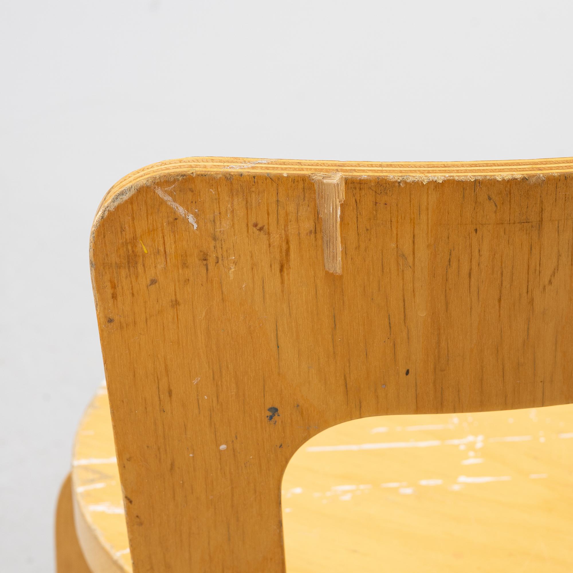 Alvar Aalto, barnstolar, 6 st, Artek, Finland.