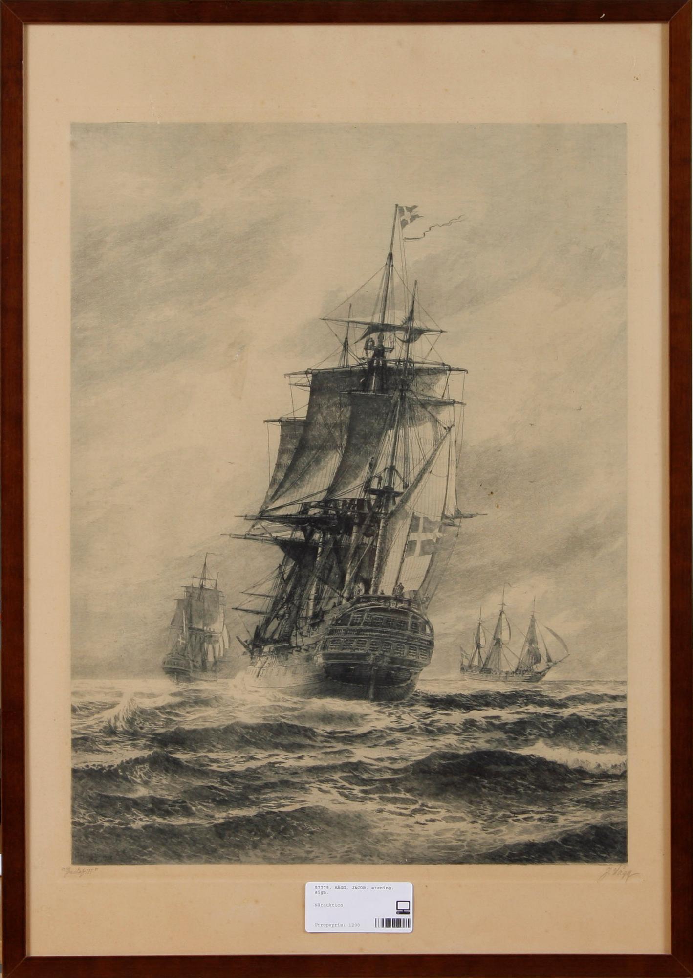 HÄGG, JACOB, etsning, sign.