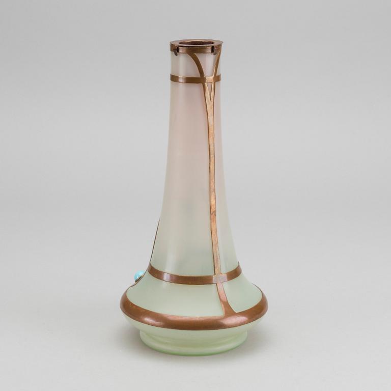 RIEDEL & RINDSKOPF, a "Aventurine" glass and copper vase.