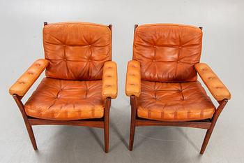 Armchairs, a pair, 1960s-70s, JOC.