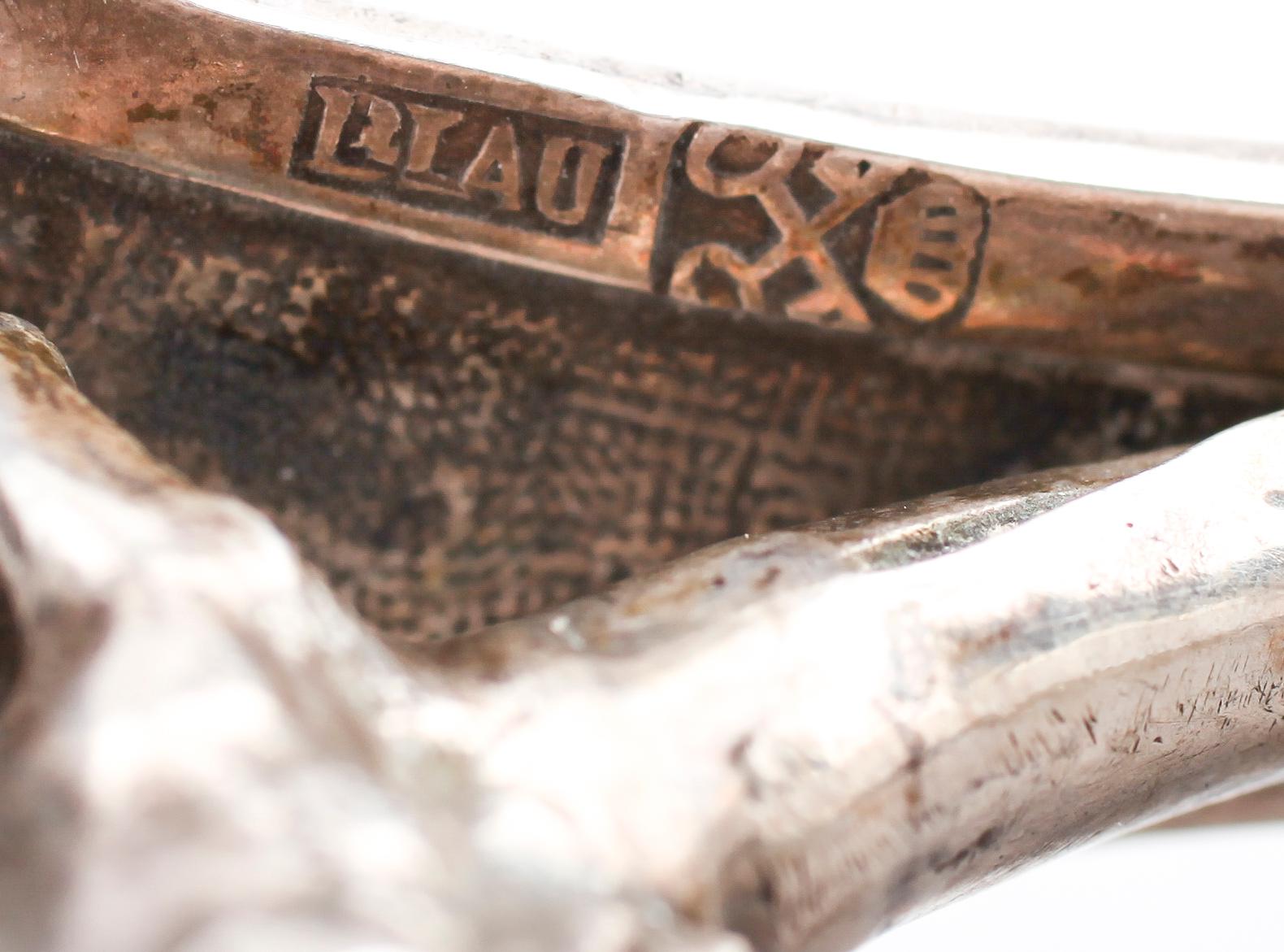 LJUSSTAKAR, 1 par, silver, Blau, empire.