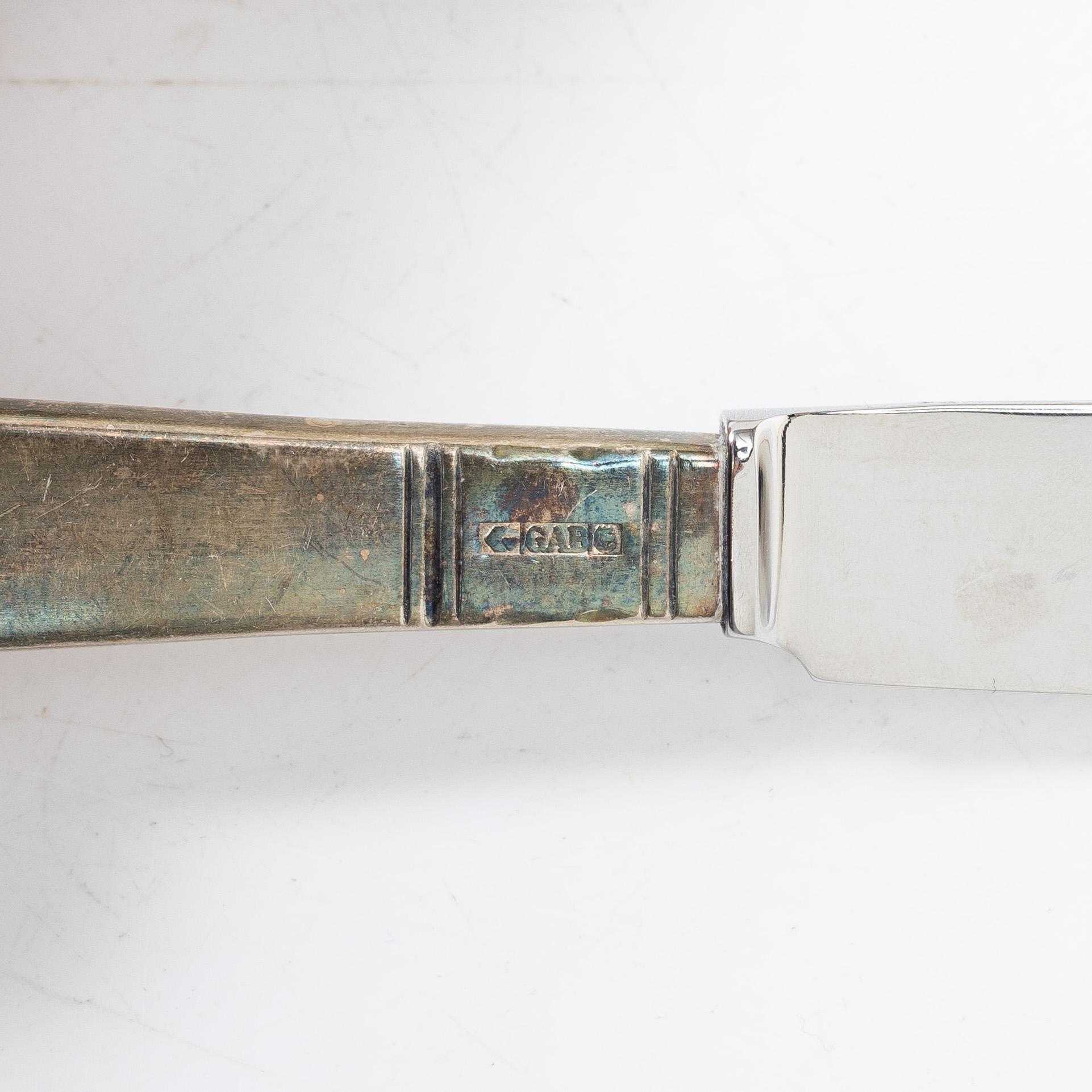 Jacob Ängman, 17 pieces of a 'Rosemholm' silver fatware set, GAB, Stockholm & Eskilstuna, Sweden, 1962-78.