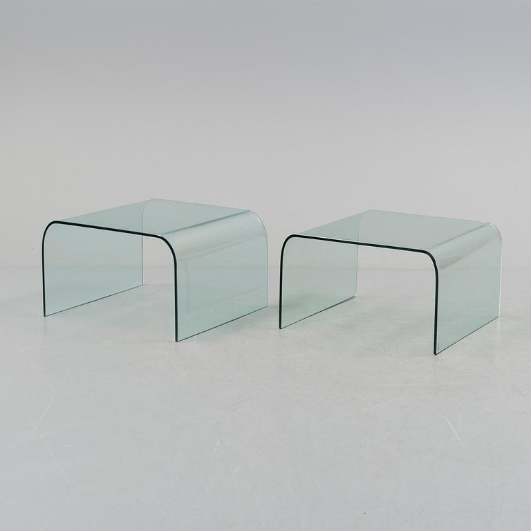 Two glass tables, one Fiam, Italy.