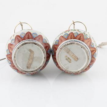 A pair of Japanese vases/table lamps,19th cetnury.