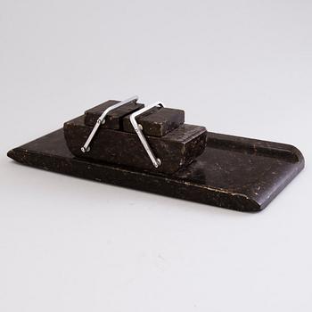 INKSTAND, possibly granite, first half of 20th century.