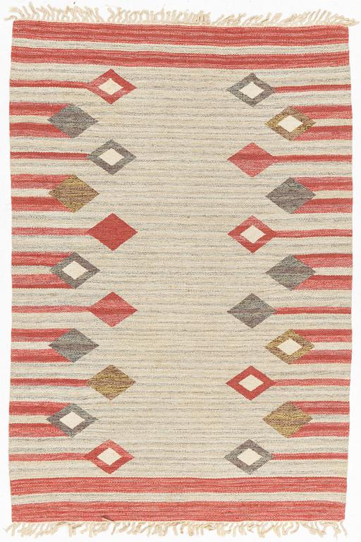 A flat weave carpet, Bohusslöjd-Konstfliten, Sweden, mid 20th century, ca 197 x 135 cm.