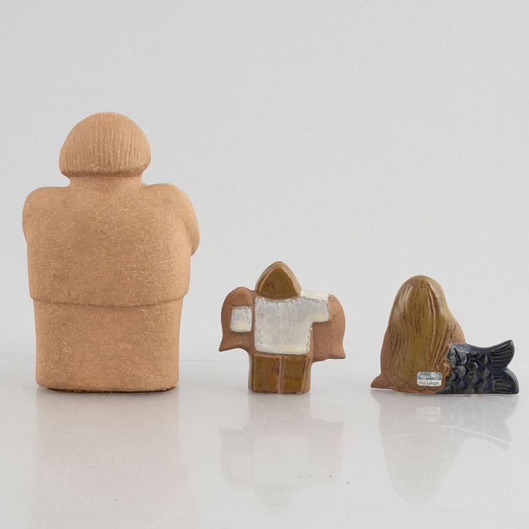 Lisa Larson, figuriner, 9 st, stengods, bl.a. ur serien "Lilla Zoo", Gustavsberg.