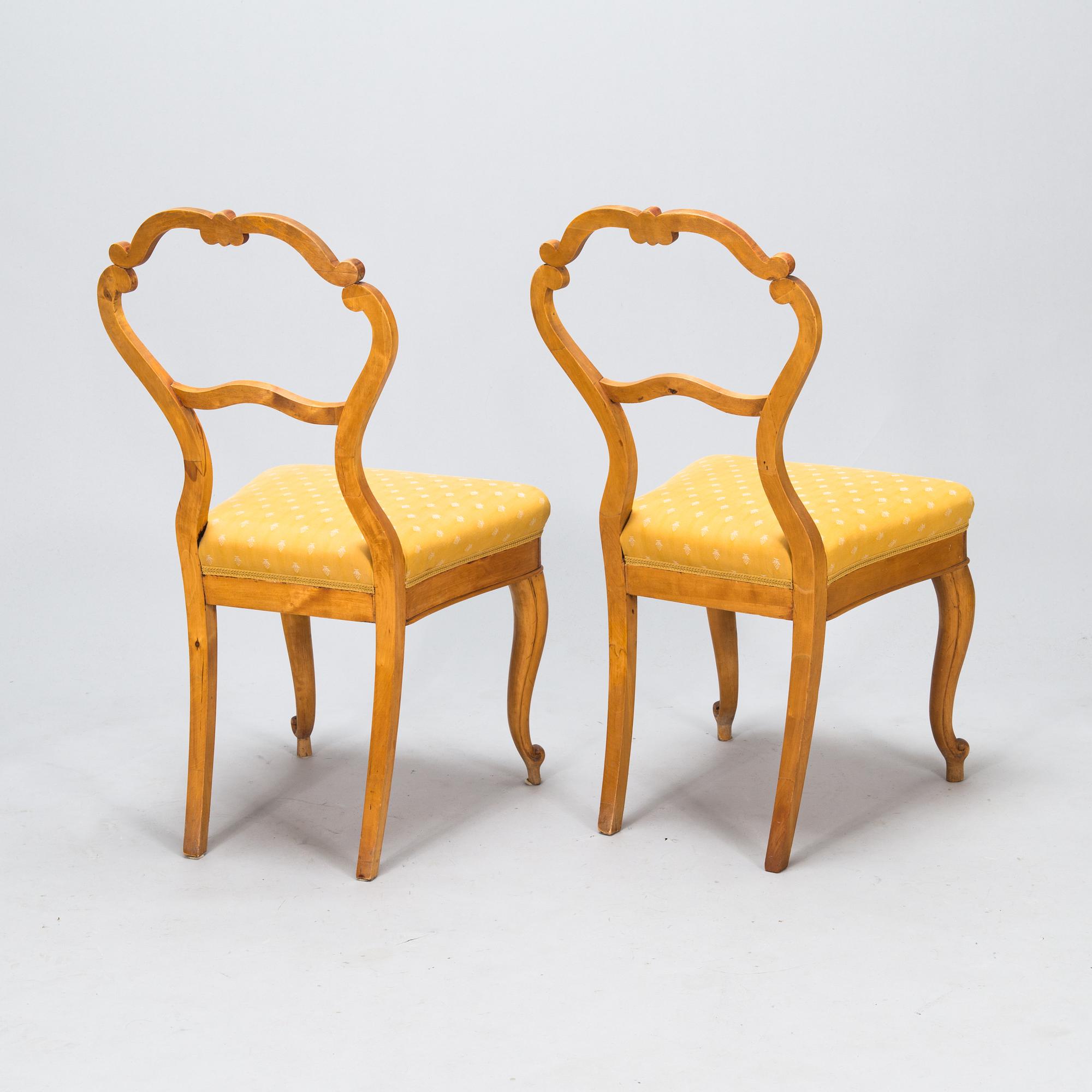 A pair of rococo revival chairs. Latter part of 19th century.