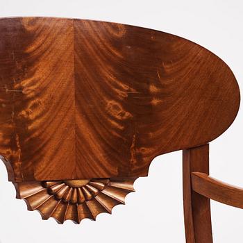 A pair of Swedish Empire armchairs, Stockholm, 1820s.