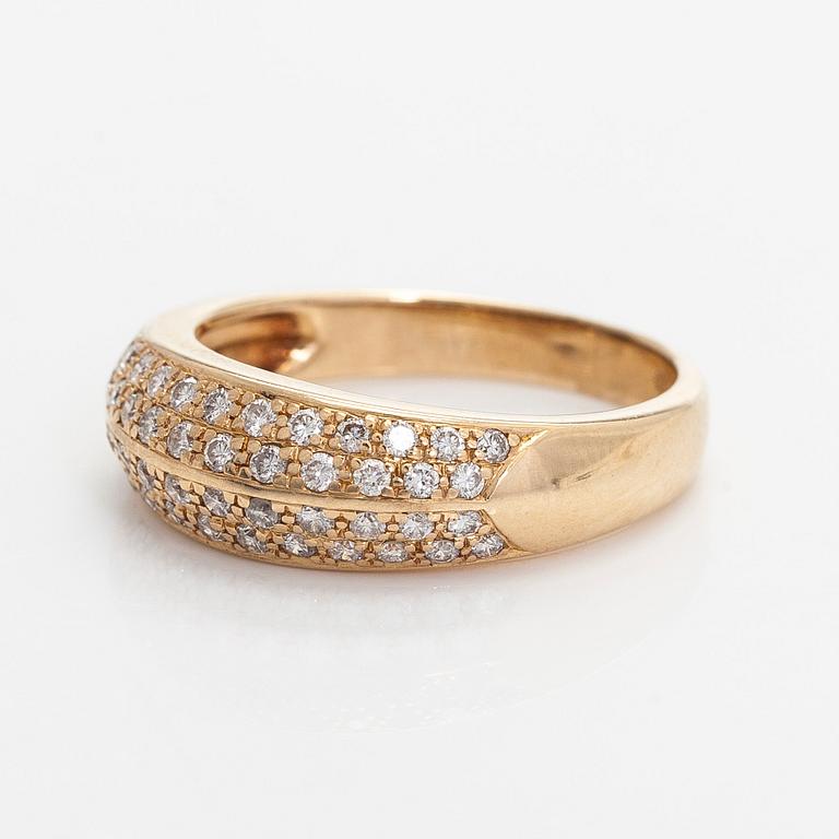 Ring, brilliant cut diamonds, 14K gold.