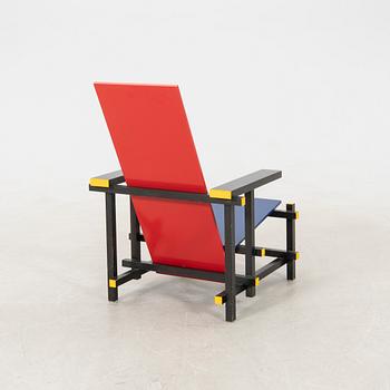 Gerrit Rietveld, armchair, "Red and Blue Chair", Cassina, 20th century.