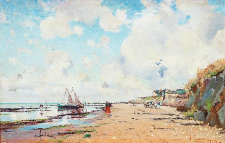 Axel Lindman, Coastal scene from Villerville.
