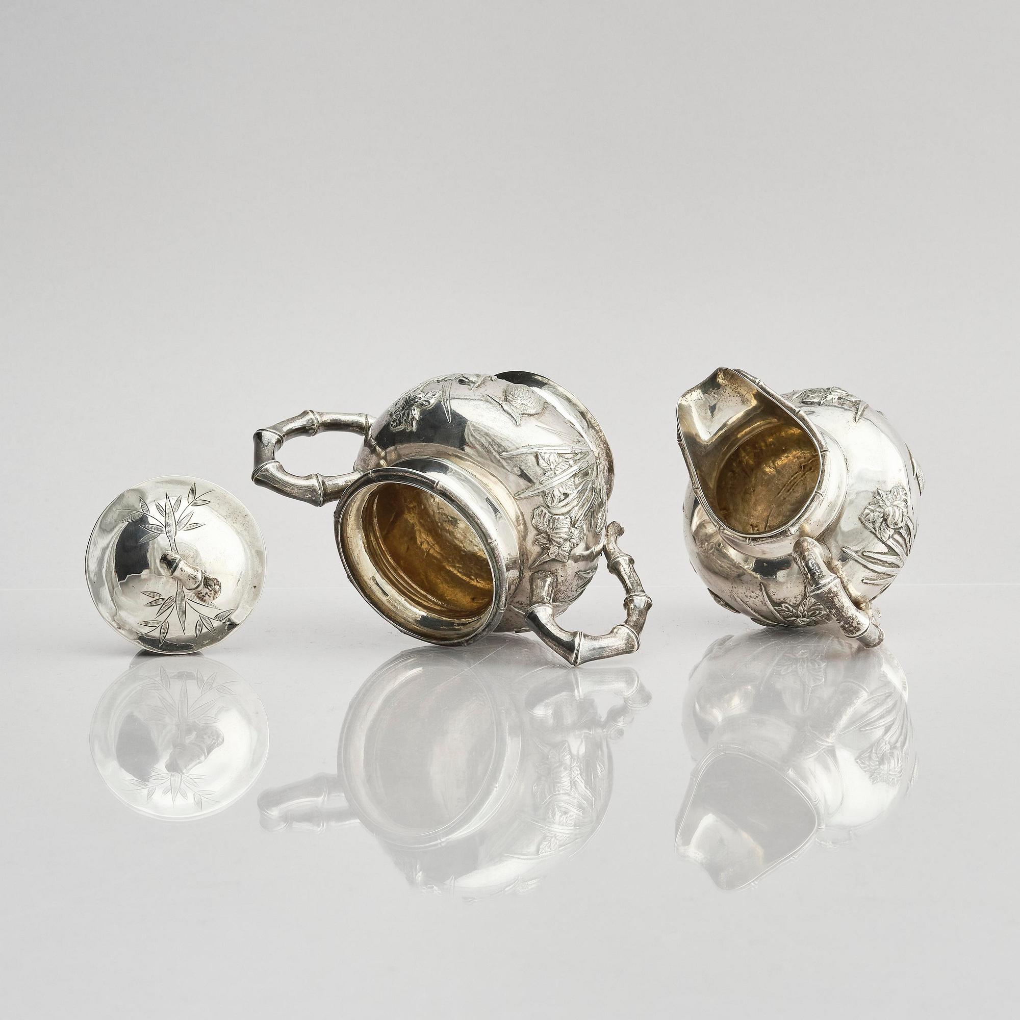 A fine Chinese Export silver tea and coffee service, Sing Fat, early 20th century.