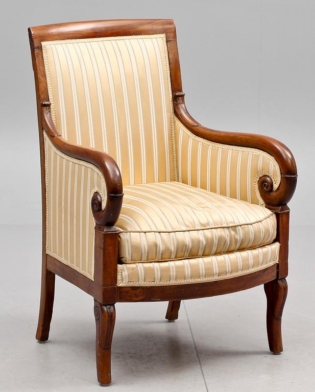FÅTÖLJ, empire troligen Frankrike, 1800-talets mitt.