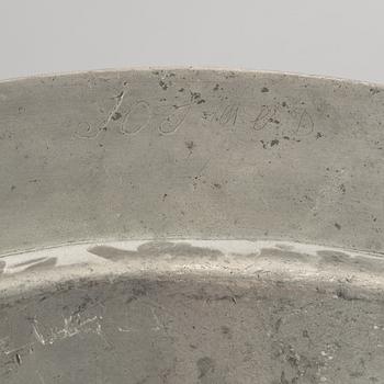 A group of six pewter dishes, different makers mark, most early 19th Century, Swedish/English.