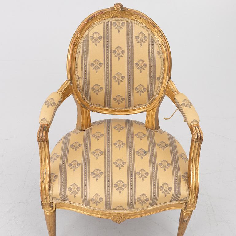 Karmstol, gustaviansk, sent 1700-tal.