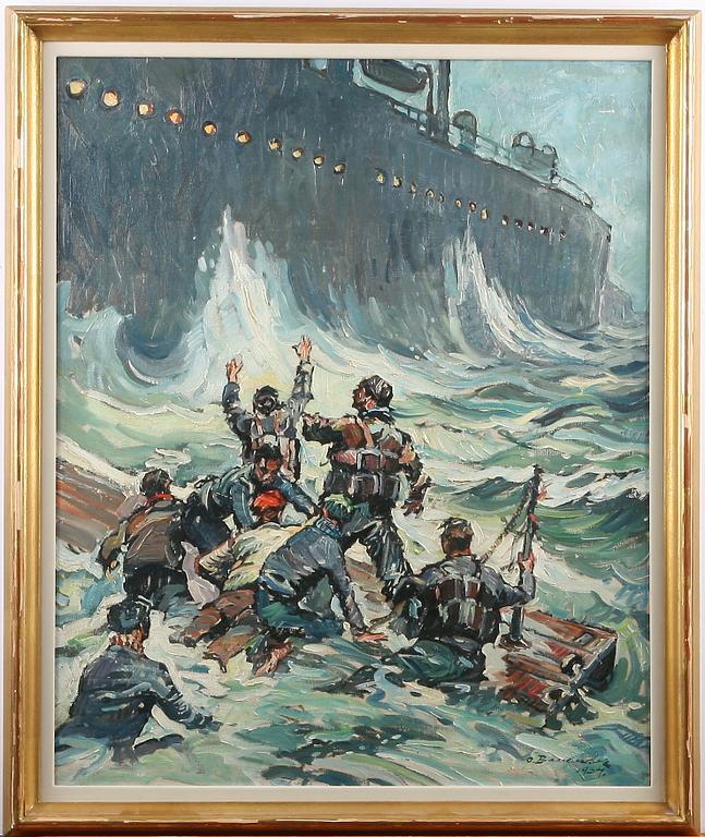 OKÄND KONSTNÄR, olja på duk, otydl. sign. dat. -54.