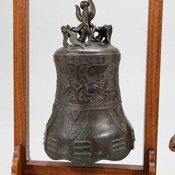 A bronze temple bell, Ming dynasty (1368-1644).