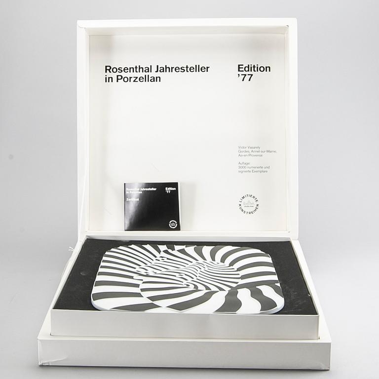 VICTOR VASARELY, Rosenthal, Edition-77, porcelaine.