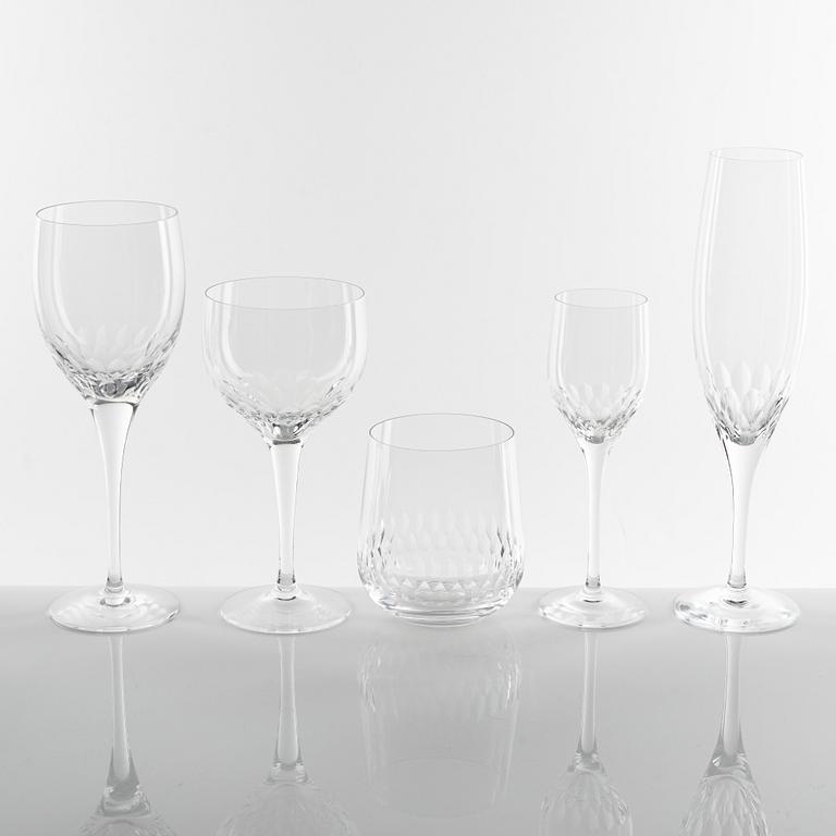 50 pieces of "Prelude" glass, designed by Nils Landberg for Orrefors, Sweden, 20th century.