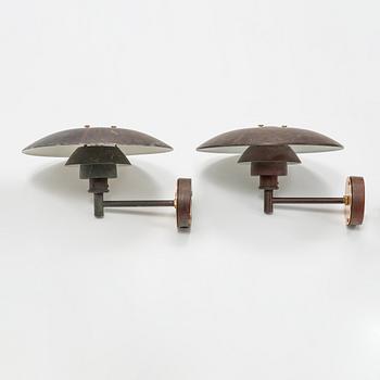 Poul Henningsen, a pair of 'PH' copper wall lights, Louis Poulsen, Denmark.