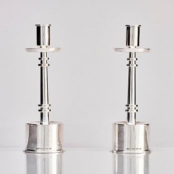 Claës Giertta, a pair of silver candlesticks, Stockholm 1965.