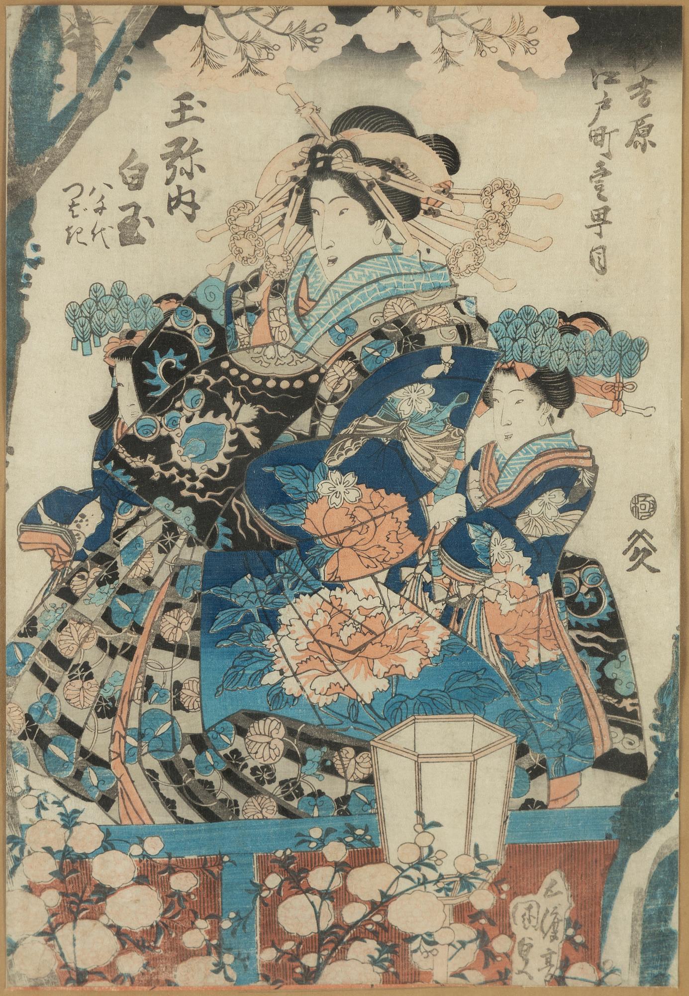 UTAGAWA KUNIYOSHI (1797/98-1861), and UNKNOWN ARTIST, two coloured woodblock prints, Japan, 19th century.