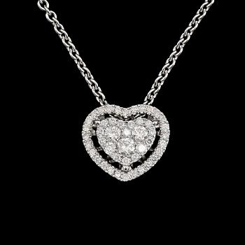 COLLIER, 18K vitguld, briljantslipade diamanter tot 0.61 ct. Vikt ca 5 g.