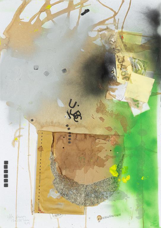 Sten Hansson, mixed media on paper, signed and dated 2011.